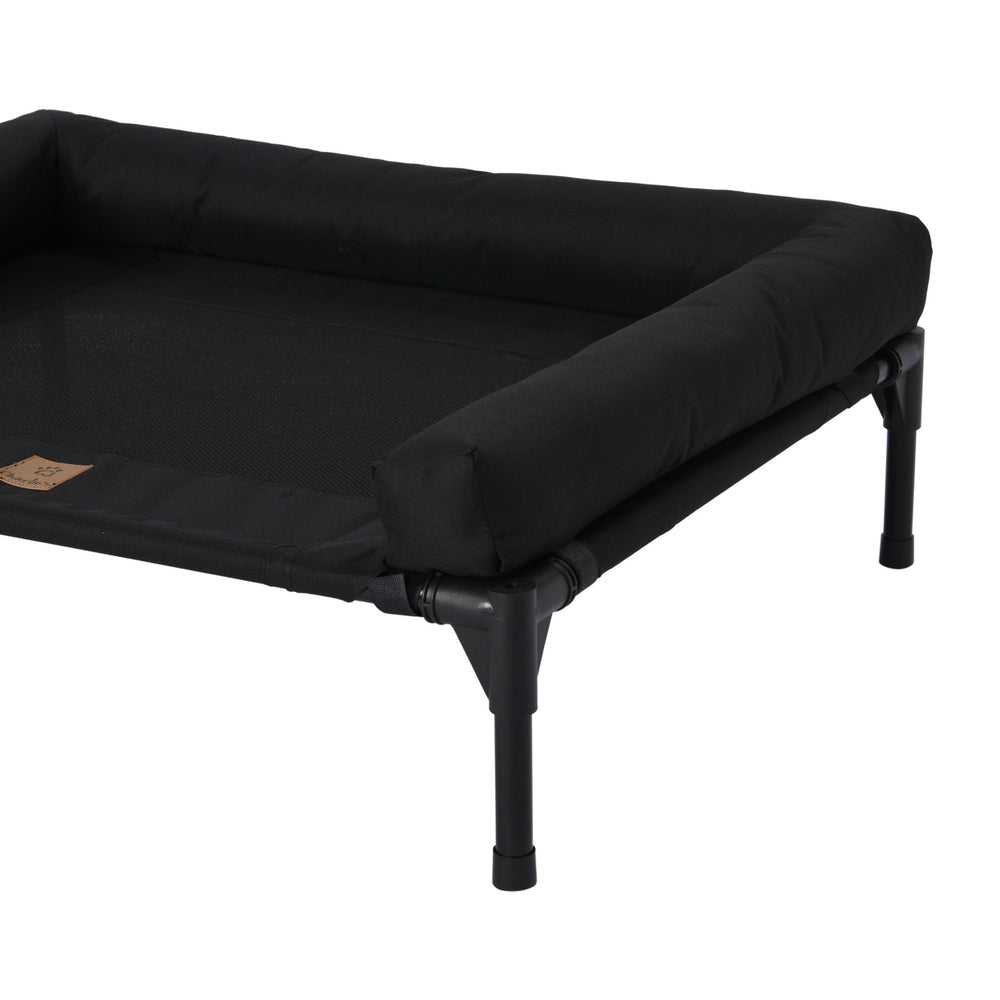 Charlie&#39;s Elevated Trampoline Bolster Sofa Dog Bed Black Medium