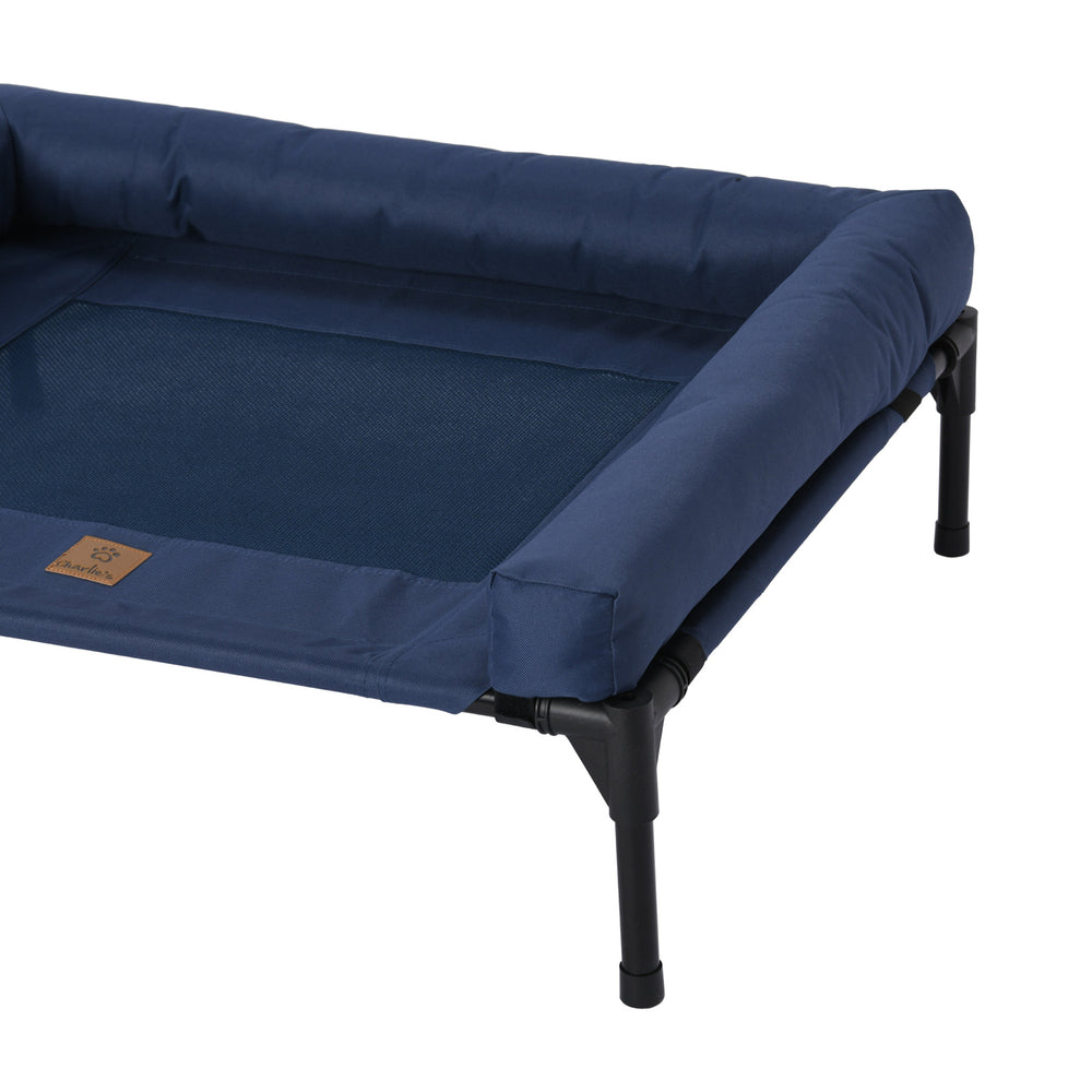 Charlie s Pet Trampoline Bolster Sofa Bed Blue Medium 81.3 x 63.5 x 26.7cm