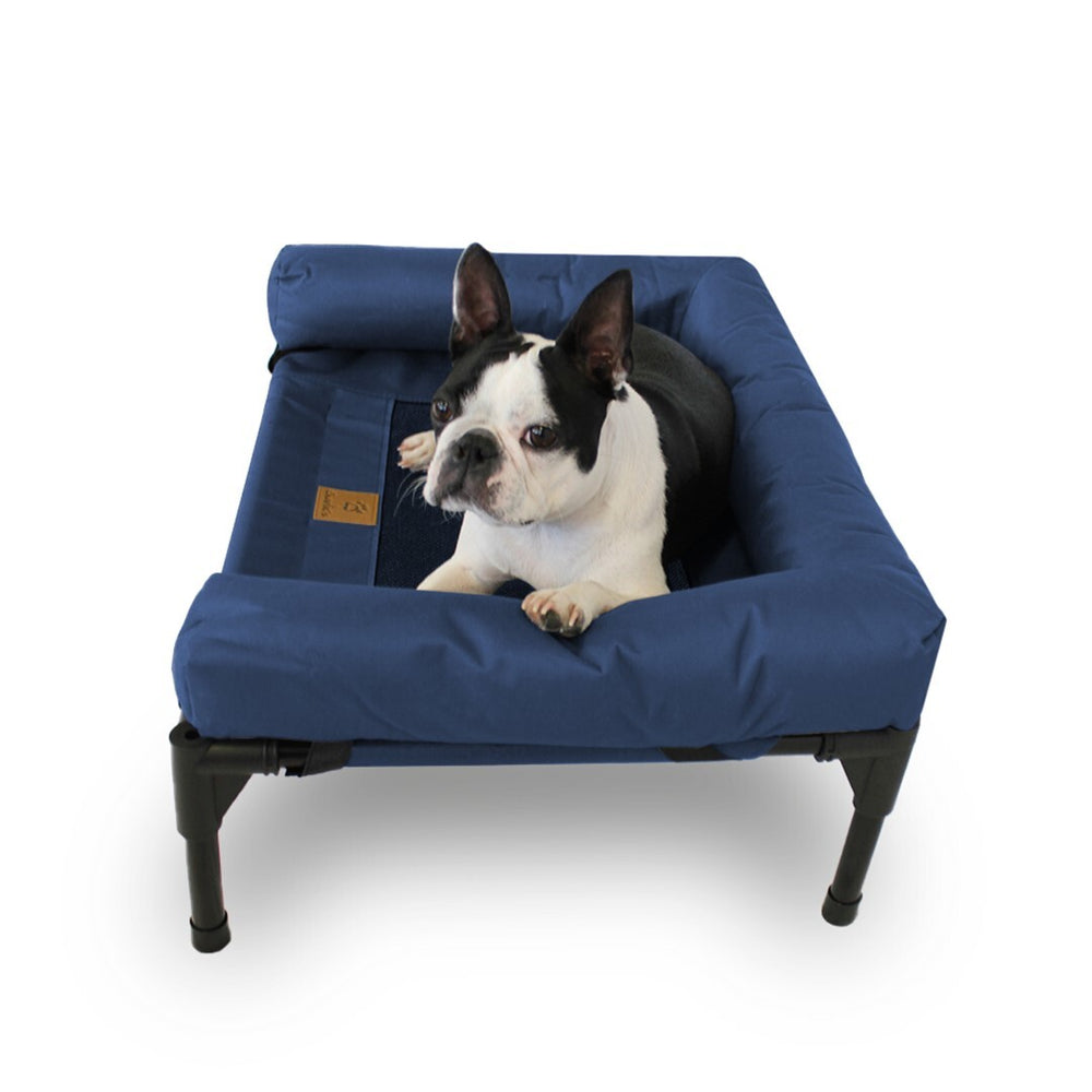 Charlie s Pet Trampoline Bolster Sofa Bed Blue Medium 81.3 x 63.5 x 26.7cm