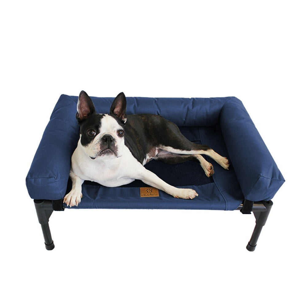 Charlie s Pet Trampoline Bolster Sofa Bed Blue Large 108 x 76.2 x 26.7cm