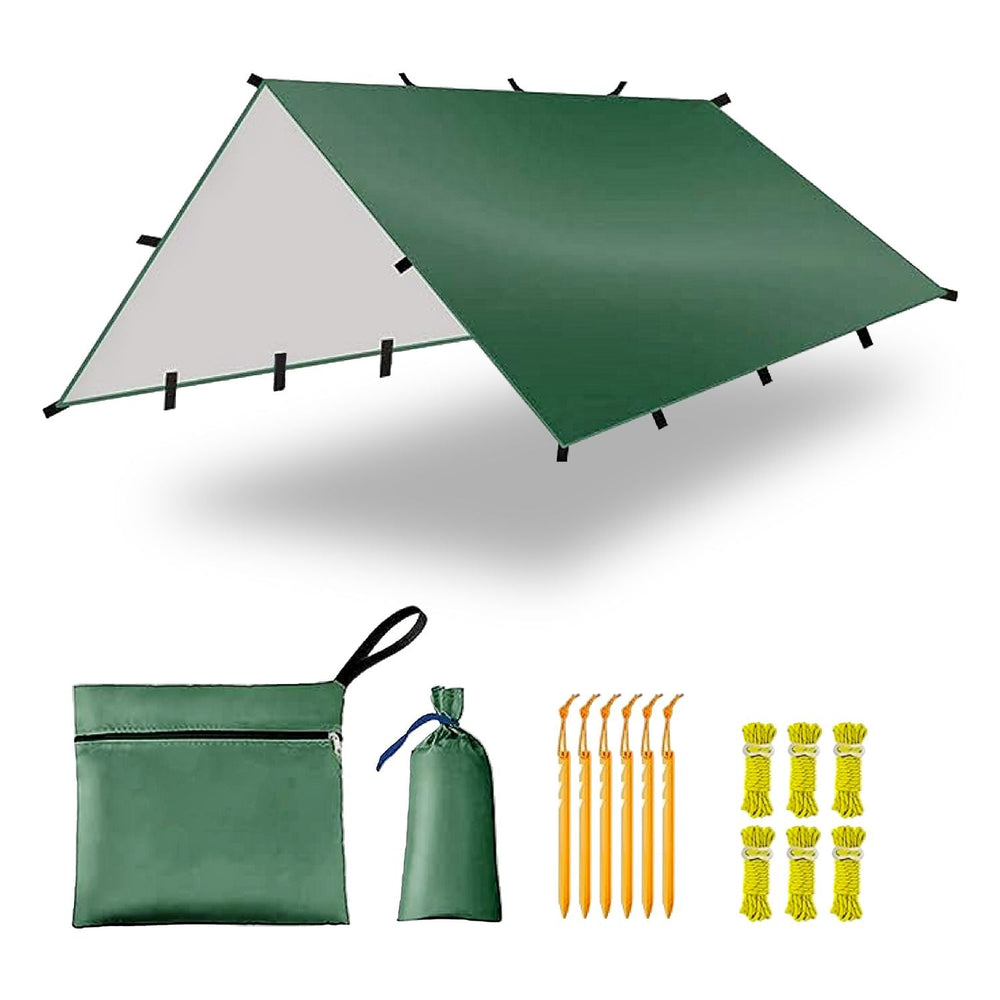 Kiliroo 3x4m Heavy Duty Waterproof Camping Canvas Tarp Tent Cover Forest Green