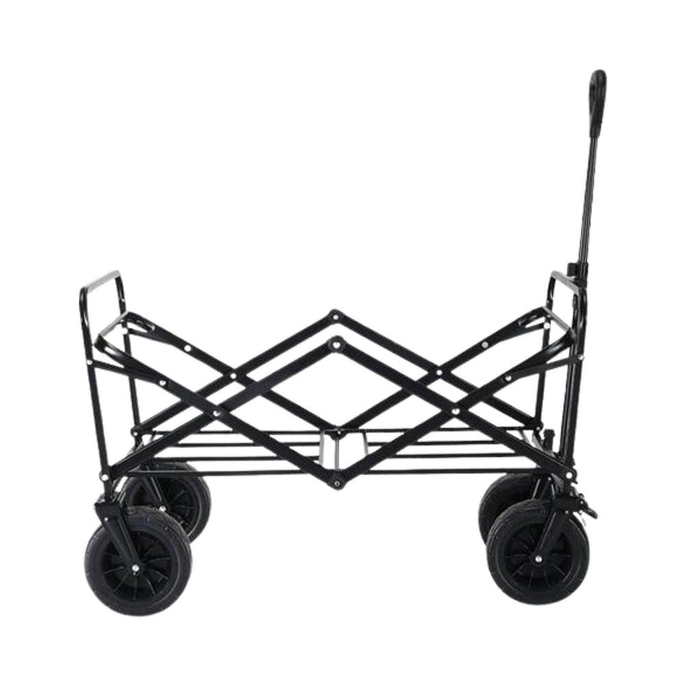 Kiliroo Folding Trolley Outdoor Garden Shopping Beach Cart Utility Wagon Black