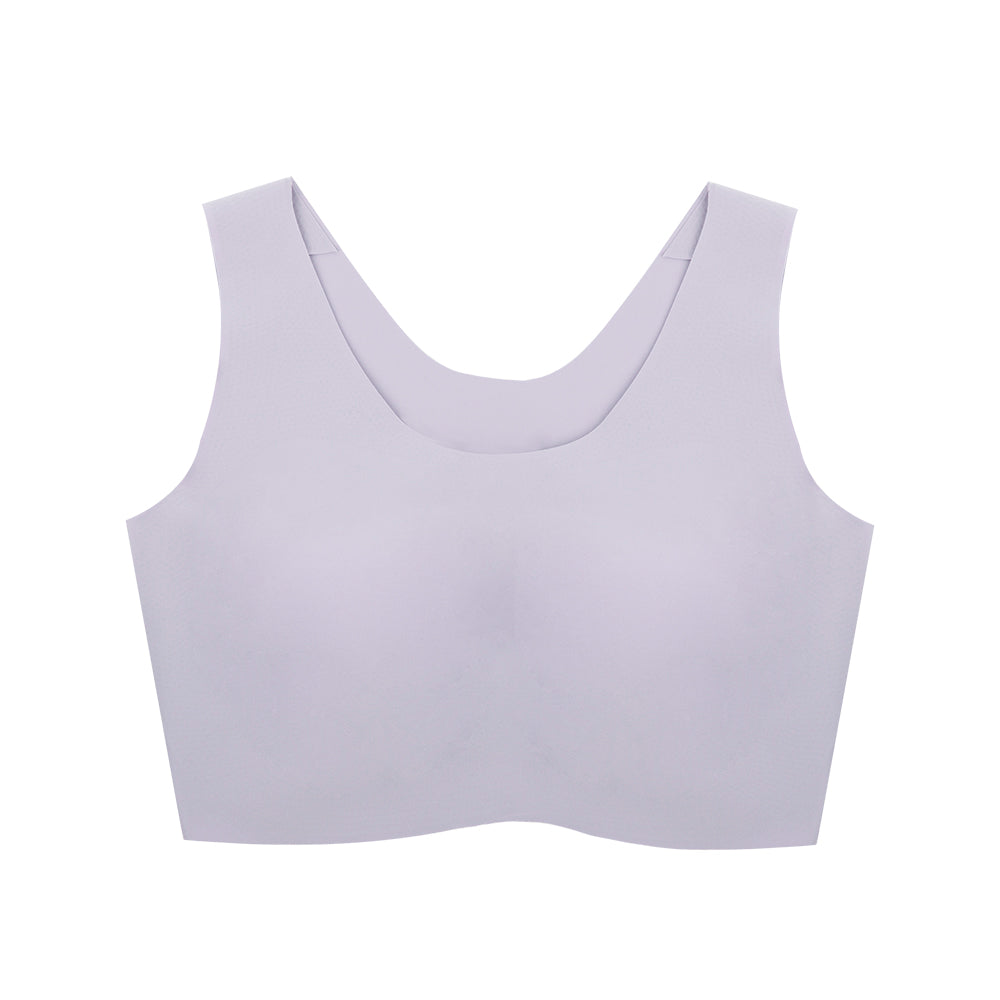 Ubras Plus Tank Style Bra Sports Bra Fitness Workout Running Shirts Yoga Tank Top in Grey Purple One Size X1pack