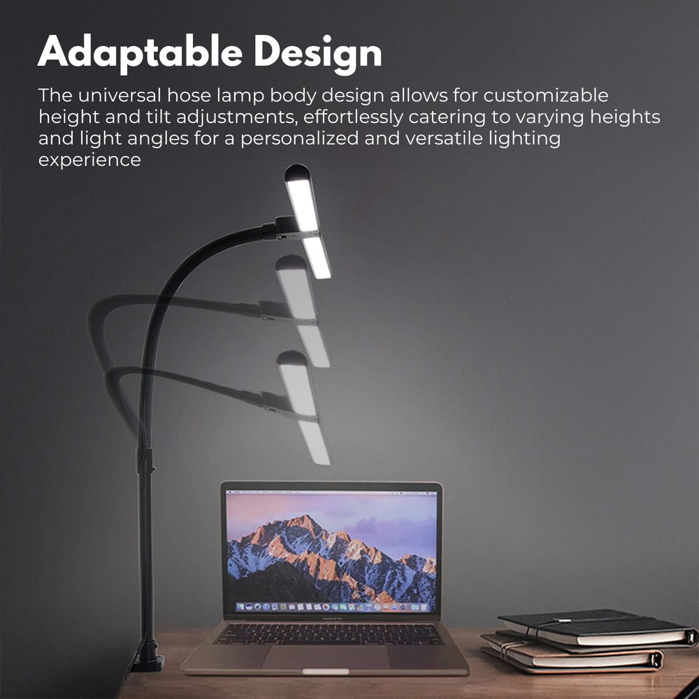 GOMINIMO 24W Double Head LED Adjustable Height Desk Lamp 5 Color Modes Black