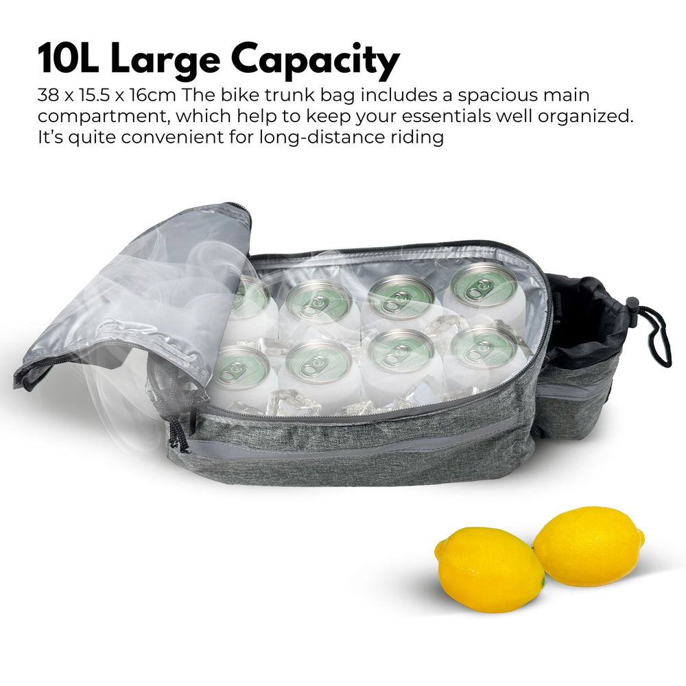 KILIROO Insulated Cooler Bag Bike Bag Waterproof Foldable Bicycle Bag 10L Grey