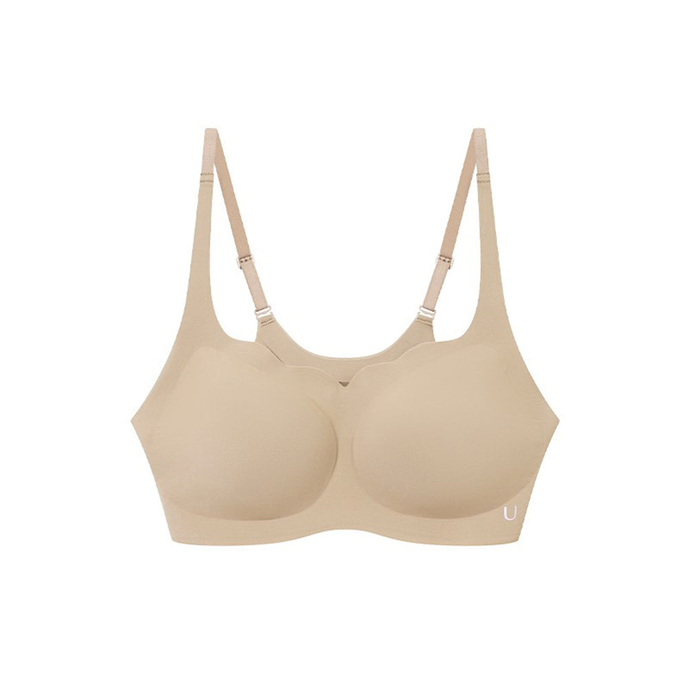 Ubras Adjustable Strap Tank Supportive Comfort Wireless Push Up Shaping Bralette Bra in Nude One Size X1pack