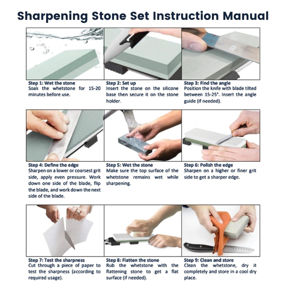 MIRAKLASS Dual Sharpening Whetstone Waterstone Grind Knife 400/1000+3000/8000 Sharpener Grit Set