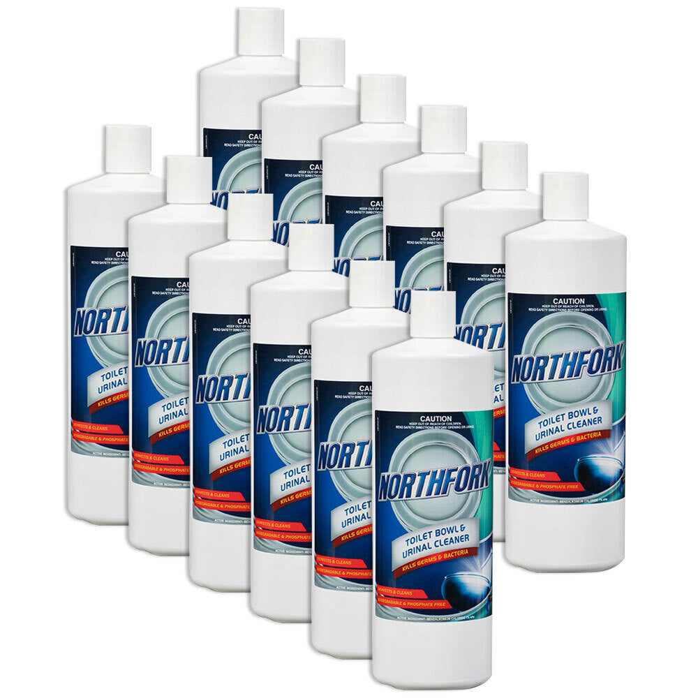 12PK Northfork 1L Toilet Bowl &amp; Urinal Cleaner Disinfectant