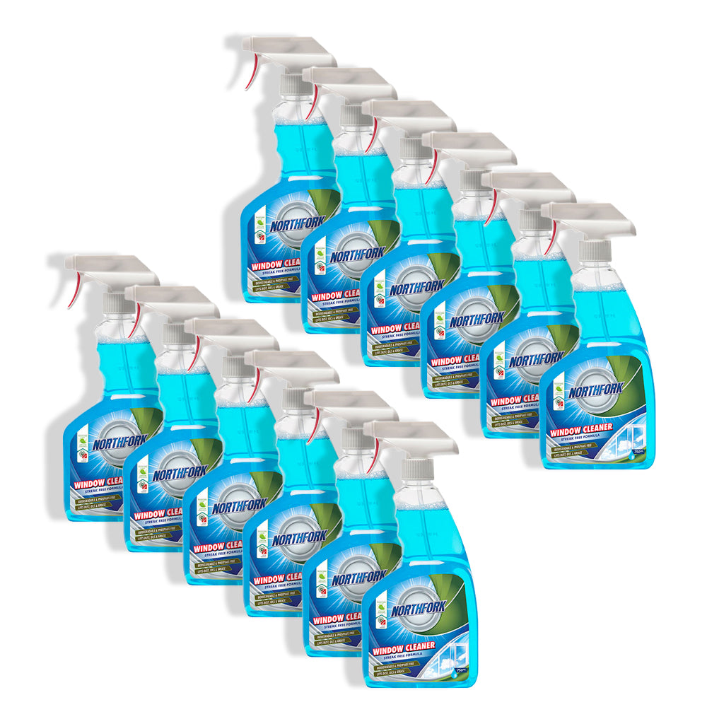 12PK Northfork 750ml Window &amp; Glass Cleaner Liquid Spray