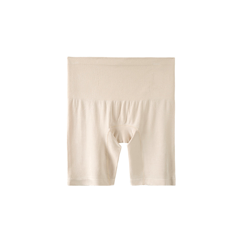 Ubras Pure Cotton Antibacterial Crotch High-Waist Safety Pants in Porcela in Nude Size L X1pack