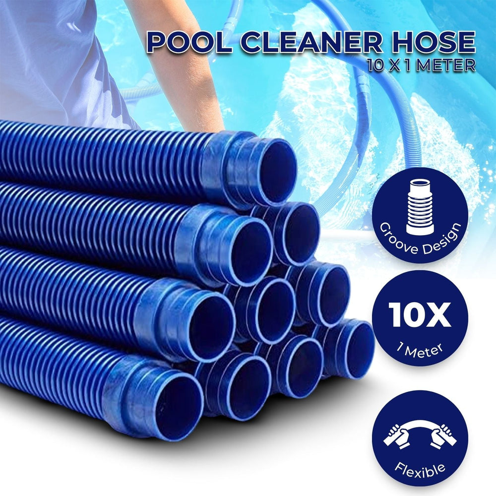 NOVEDEN Pool Set Automatic Pool Cleaner Hose Blue 10x1m Zodiac Baracuda Generic