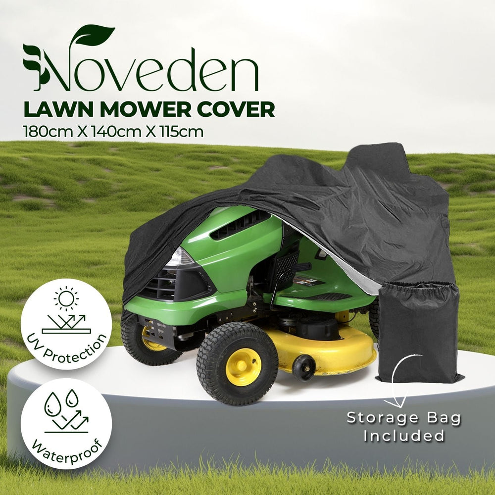 NOVEDEN Garden Waterproof Ride On Lawn Mower Cover Heavy Duty 210D Dust Rain UV