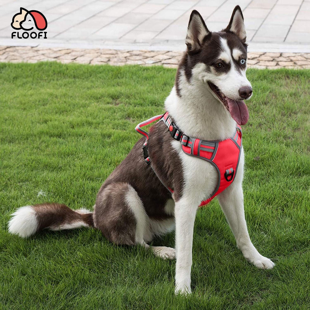 FLOOFI Dog Harness Vest XL Size (Extra Large, Red)