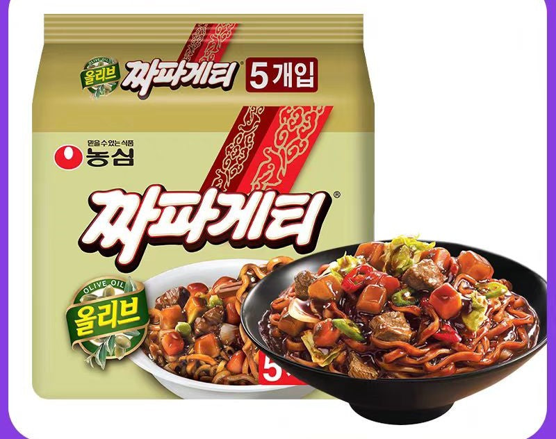 Nongshim Chapagetti Fried Noodle with black bean sauce 140gX5bagsX4pack