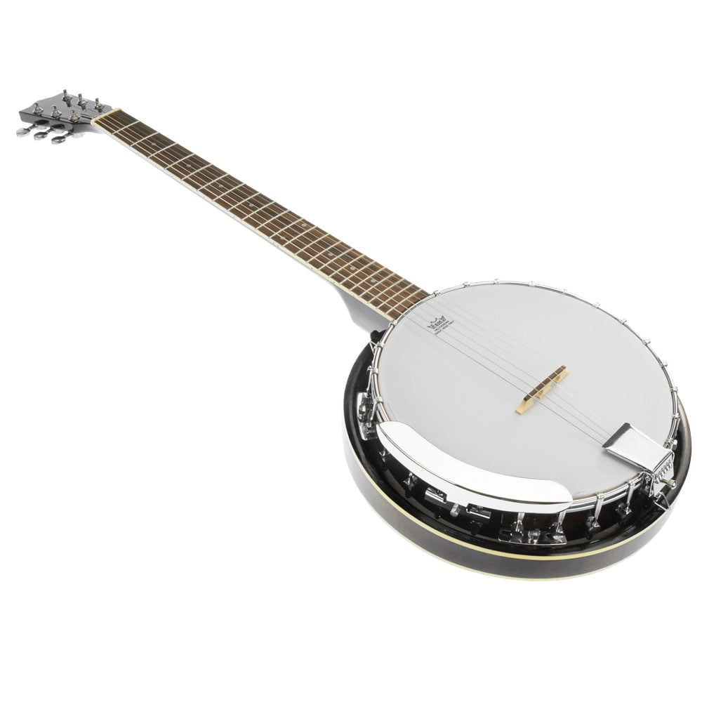 Karrera 6 String Resonator Banjo Guitar -  Black