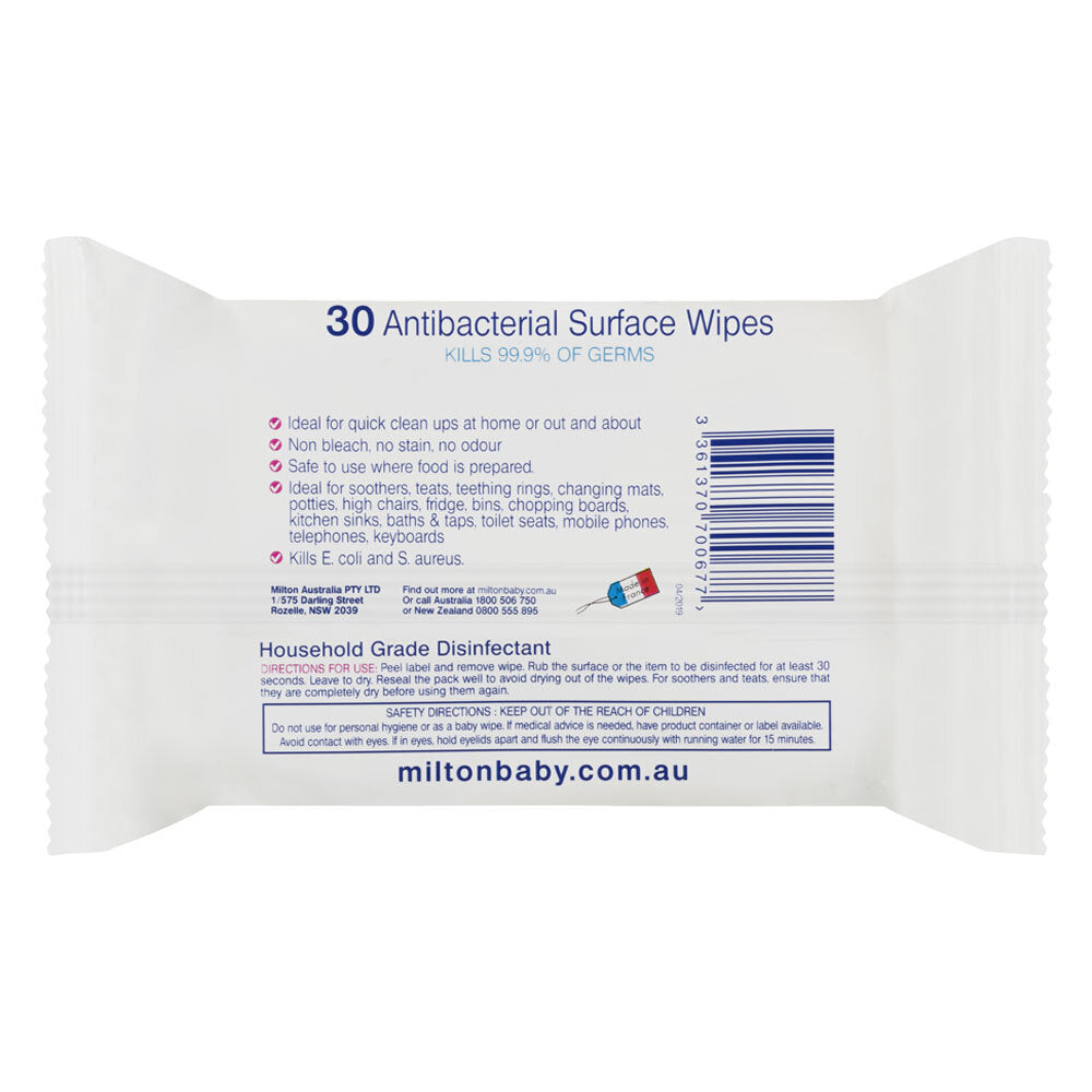 210pc Milton Antibacterial Surface Wipes