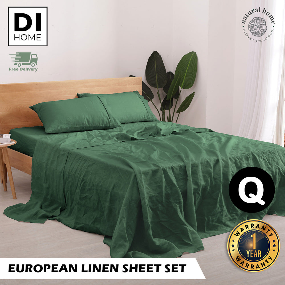 7007210 Natural Home Linen Sheet Set QB OLIVE