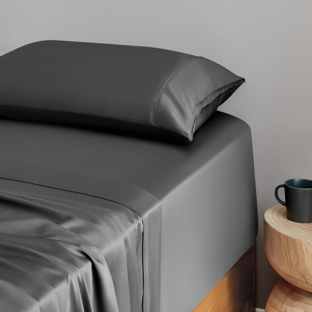 Natural Home Bamboo Sheet Set Charcoal King Bed