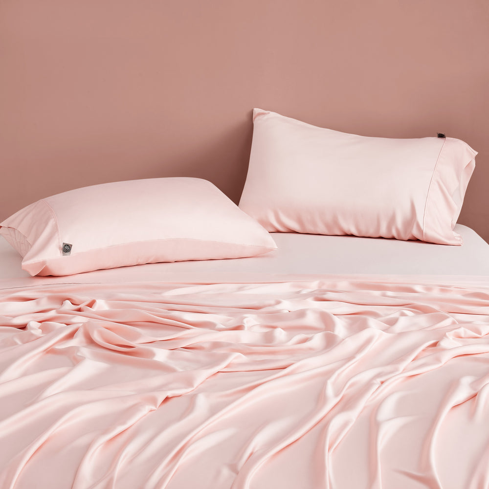 Natural Home Bamboo Sheet Set Blush Pink Single Bed