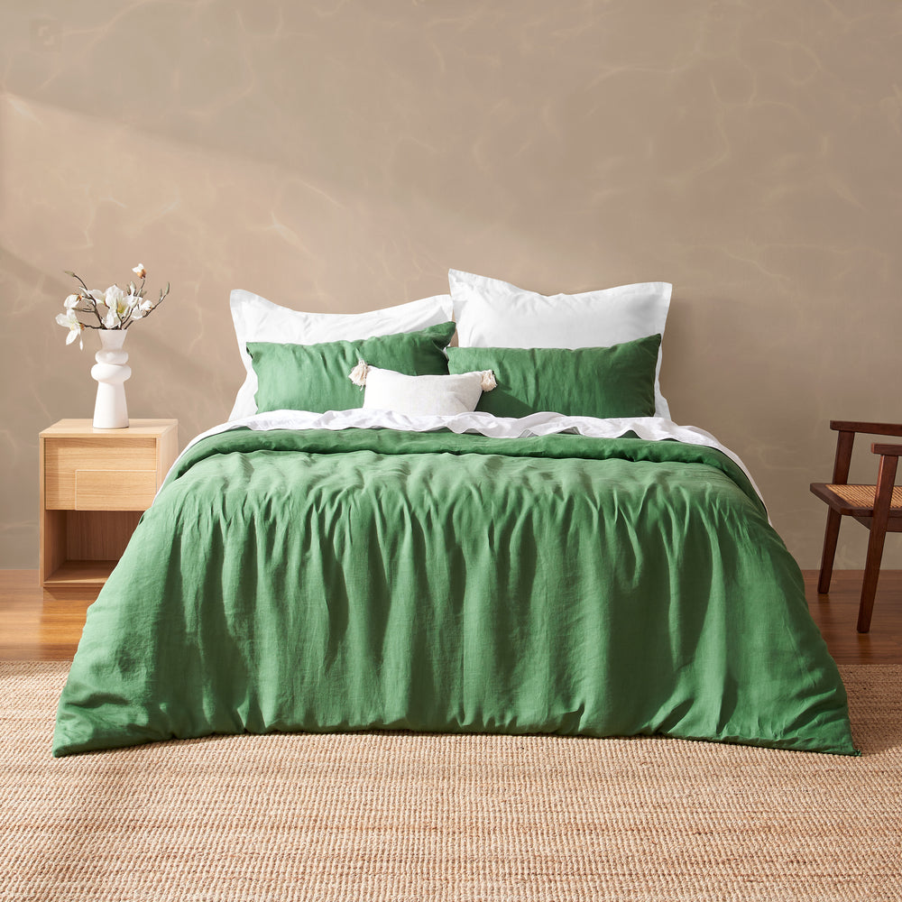 Natural Home Vintage Washed Hemp Linen Quilt Cover Set Eden Queen Bed