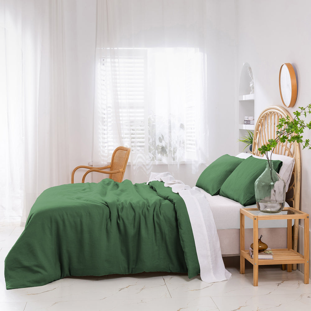 Natural Home Vintage Washed Hemp Linen Quilt Cover Set Eden Super King Bed