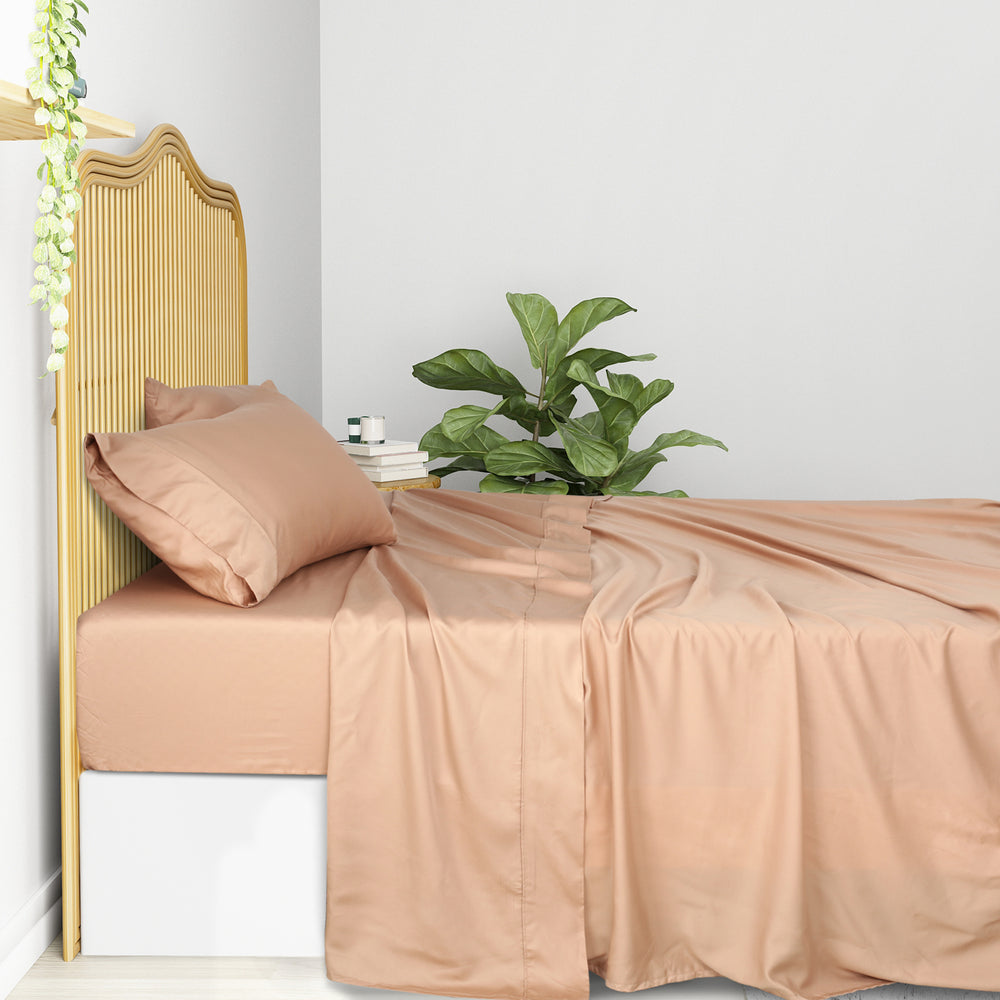 Natural Home Tencel Sheet Set HAZELNUT Single Bed