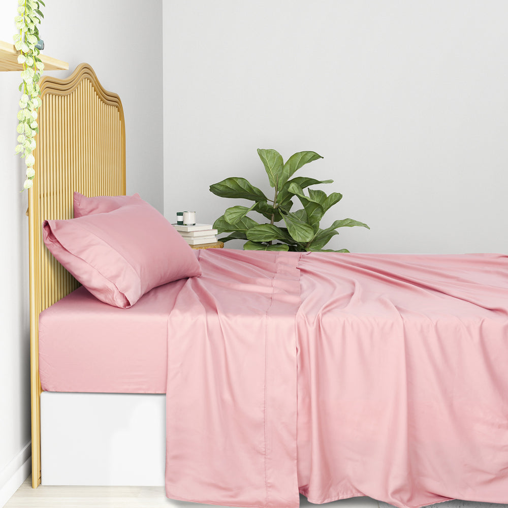 Natural Home Tencel Sheet Set PINK BLUSH Queen Bed