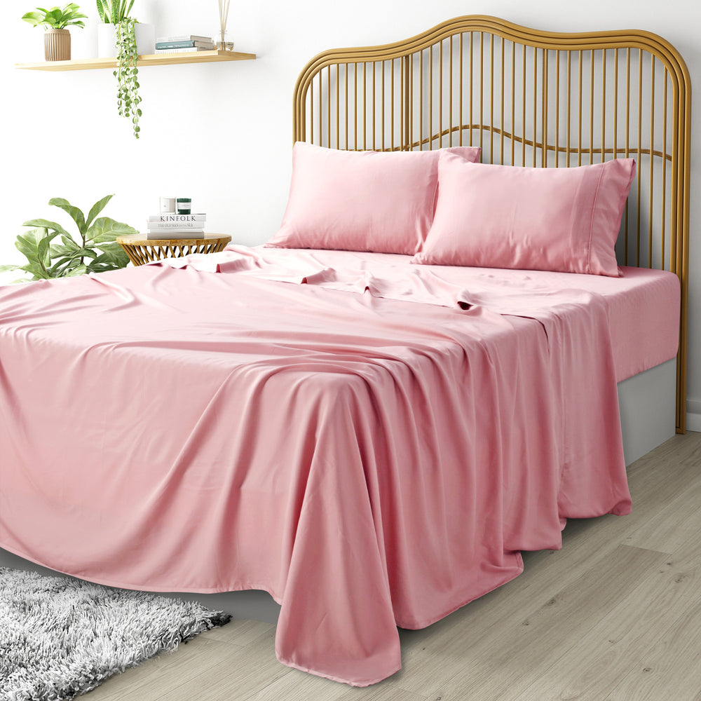 Natural Home Tencel Sheet Set PINK BLUSH Queen Bed