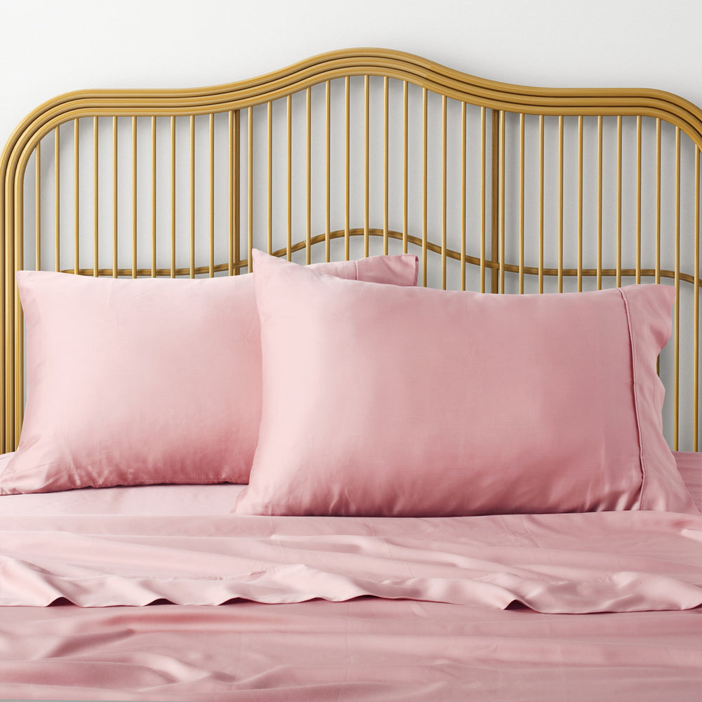 Natural Home Tencel Sheet Set PINK BLUSH Queen Bed