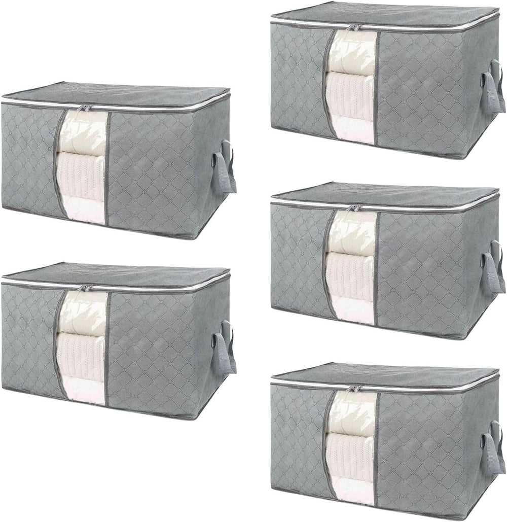 GOMINIMO 5PCS 90L Large Clothes Storage Bag Home Organizer Zipper Box Bag