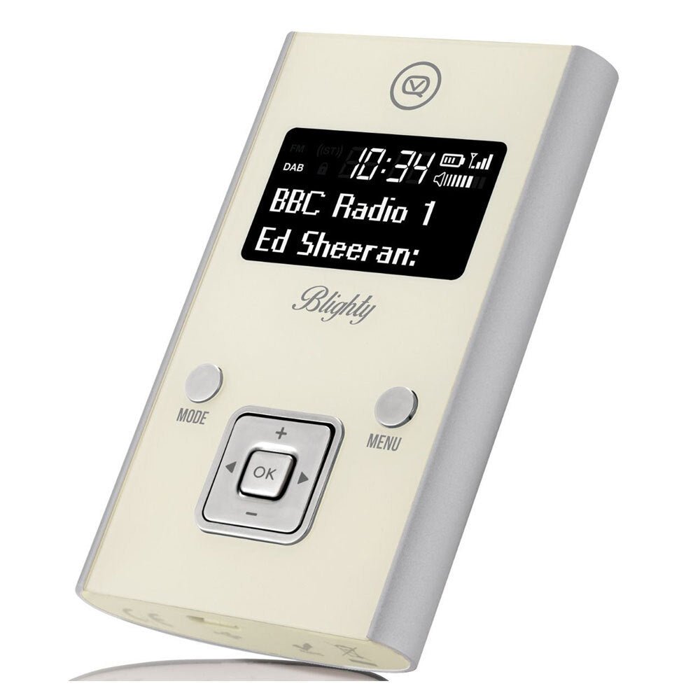 VQ Blighty DAB / DAB+ Digital &amp; FM Radio Pocket Radio - Silver/Cream