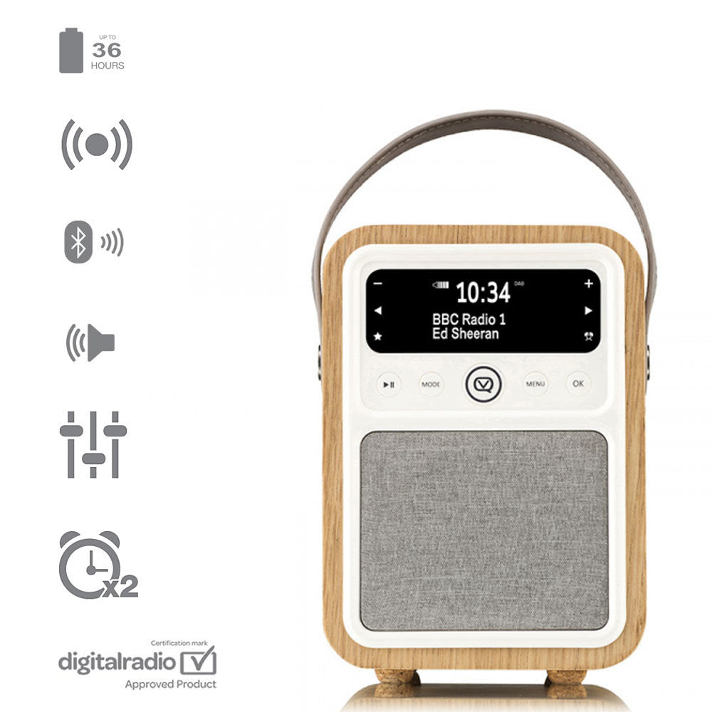 VQ Monty DAB+/Digital Radio/FM/Bluetooth/Alarm Clock - Oak