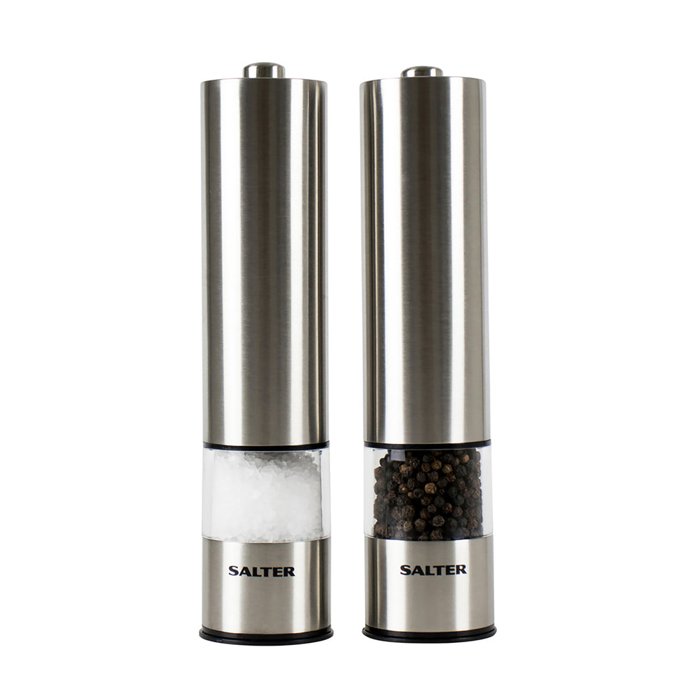 Salter Stainless Steel Electronic Salt &amp; Pepper Mill Set