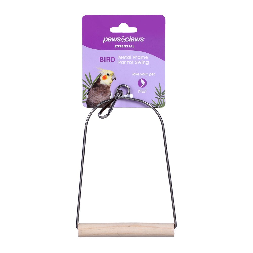 Paws &amp; Claws Metal Frame Parrot Swing 8X15cm