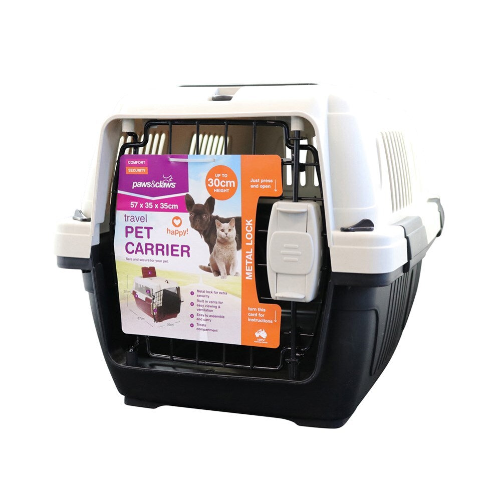 Paws &amp; Claws Deluxe Pet Carrier w/Lock - Small