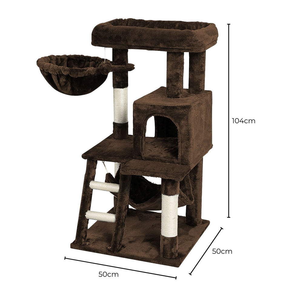 Floofi Cat Tree 104cm Scratching Post Scratcher Tower Wood Condo House Trees Bed