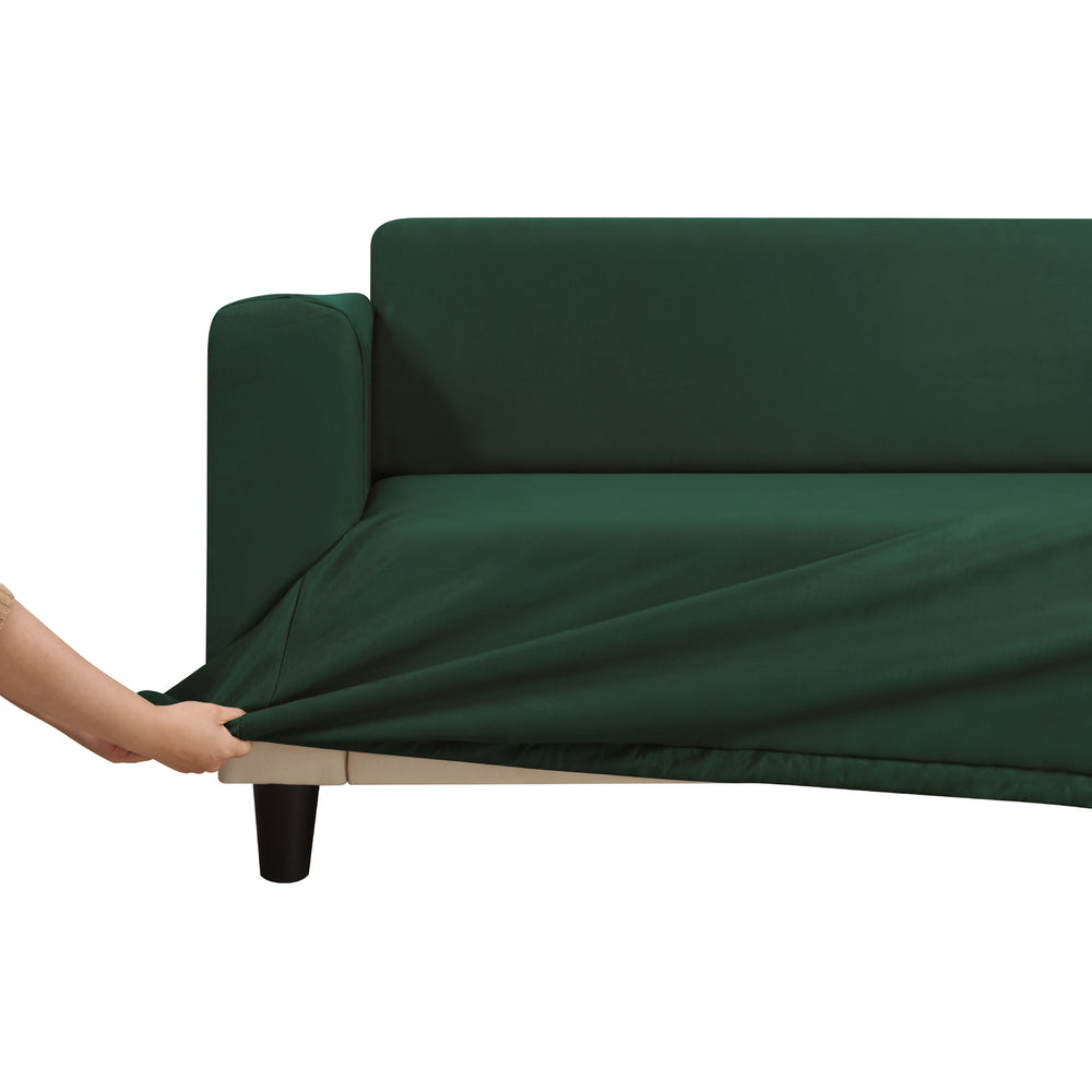 8000854 Premium Suede Sofa Cover Forest Green 3 Seater