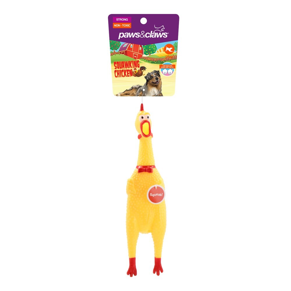 Paws &amp; Claws Squawking Vinyl Chicken 32cm