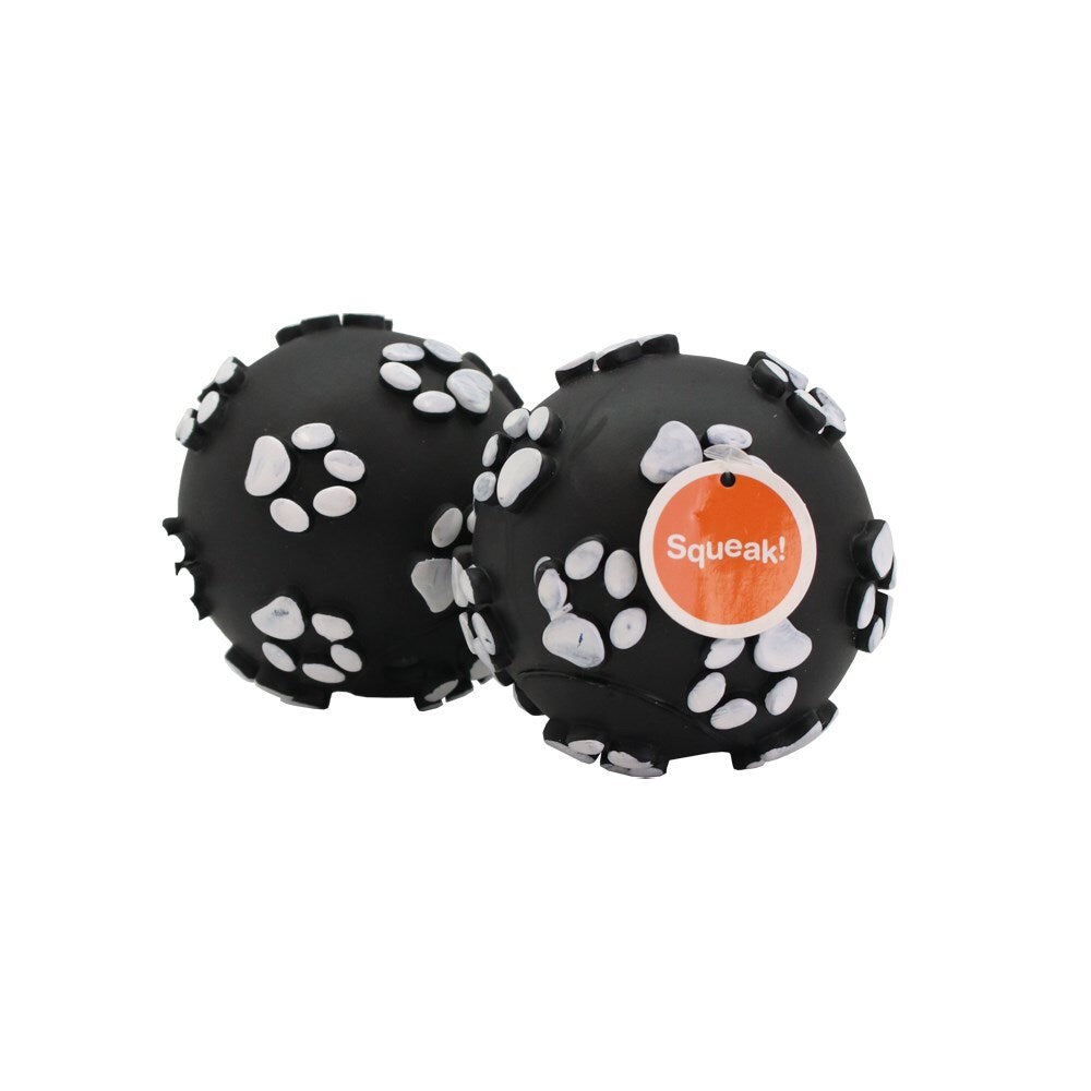 2PK Paws &amp; Claws Paw Print Ball Vinyl 10cm Assorted