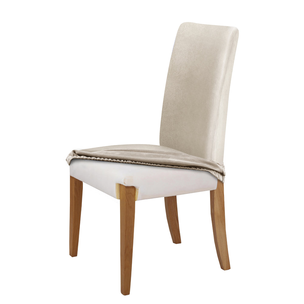 Sherwood Home Premium Faux Suede Cream Dining Chair Cover