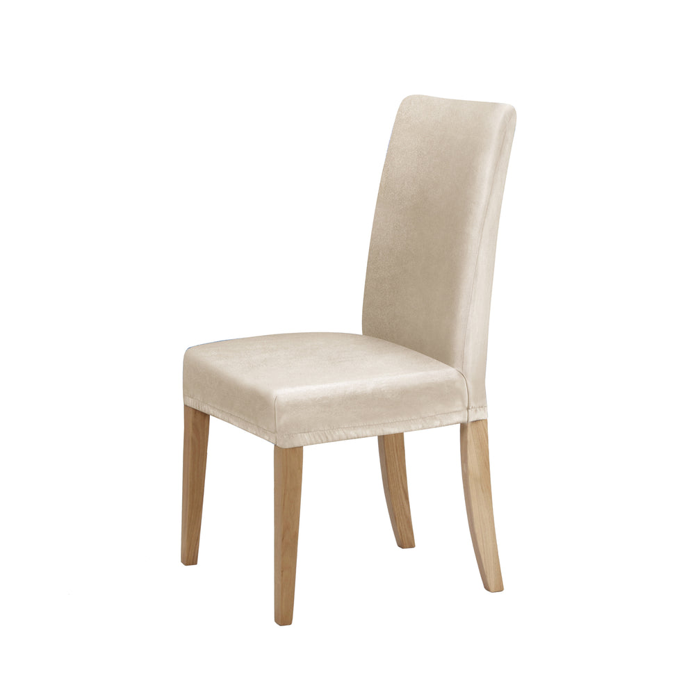 Sherwood Home Premium Faux Suede Cream Dining Chair Cover