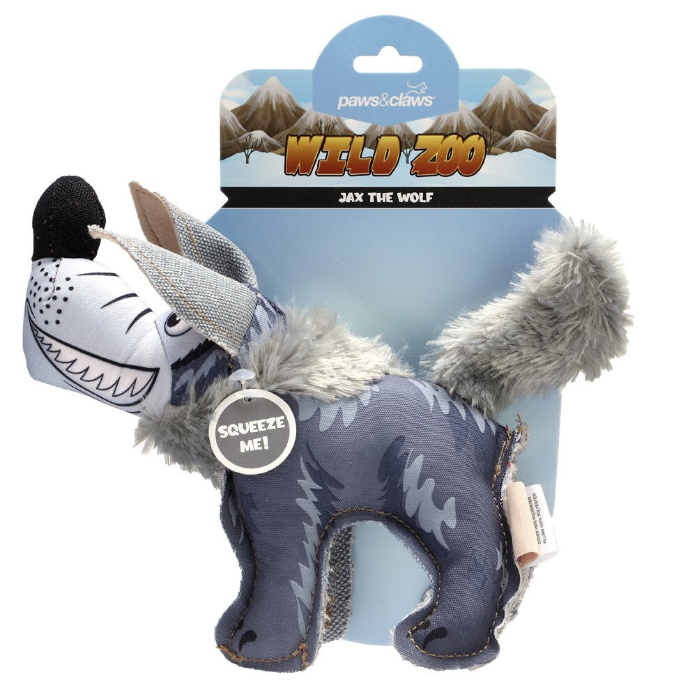 Paws &amp; Claws 24cm Wild Zoo Animalz Oxford Dog/Pet Toy Assorted
