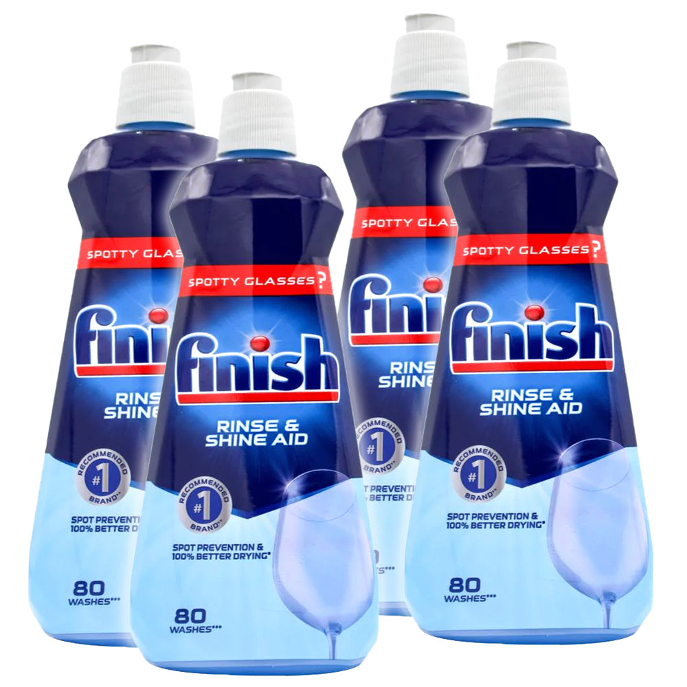4PK Finish Rinse &amp; Shine Aid Dishwashing Spot Prevention 400ml