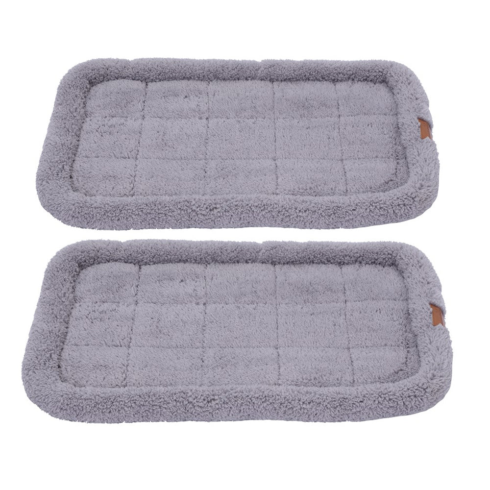 2PK Paws &amp; Claws Sherpa Crate &amp; Carrier Mattress 75x45cm - Grey