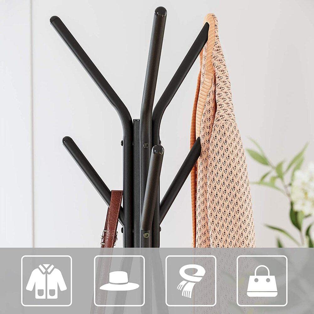 VASAGLE Clothes Hat Garment Hook Organizer Stand Coat Rack - Vintage Black