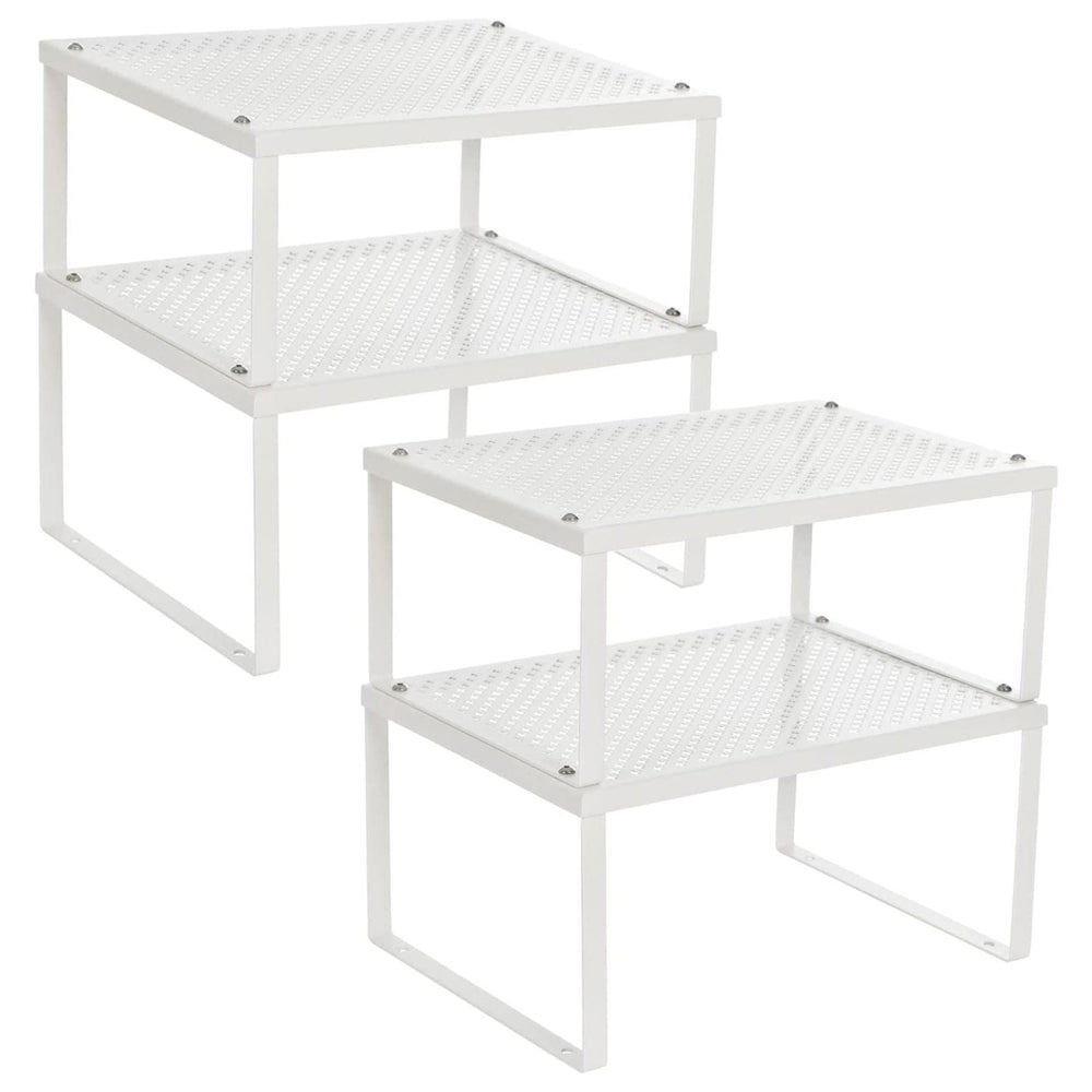 SONGMICS Cabinet Organizer Storage Rack Stand Kitchen Counter Shelf - White