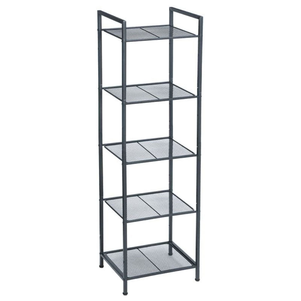 SONGMICS Bathroom Shelf 5-Tier Storage Rack with Adjustable Shelf Black