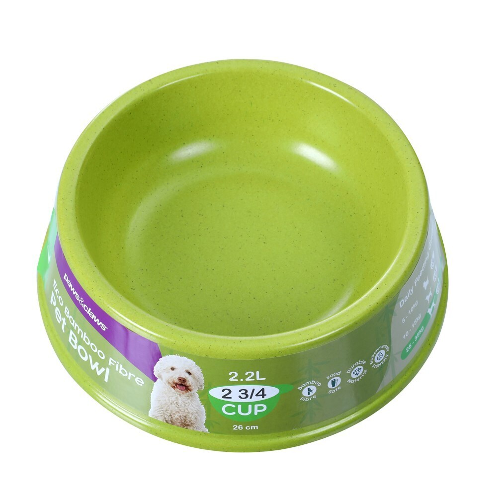 Paws &amp; Claws Bamboo Fibre Pet Bowl 26cm Assorted