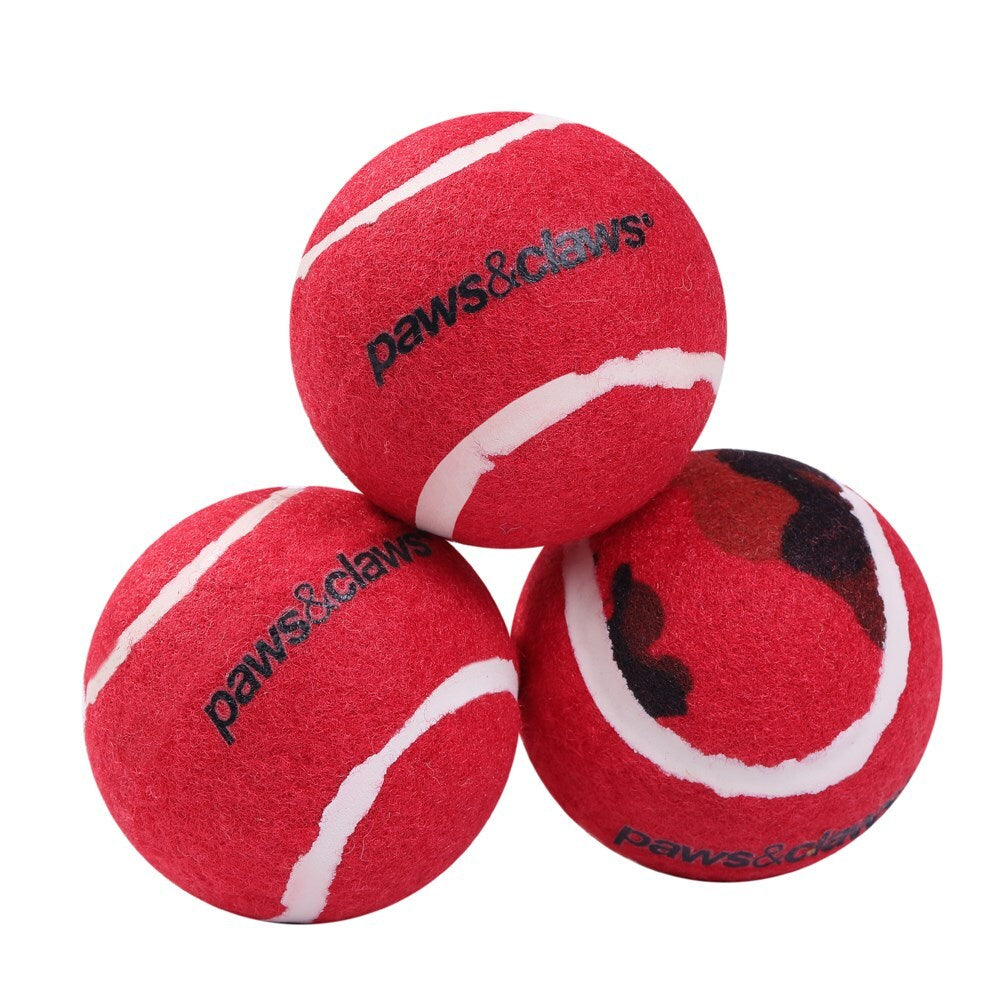 3PK Paws &amp; Claws Tennis Balls 6cm Assorted