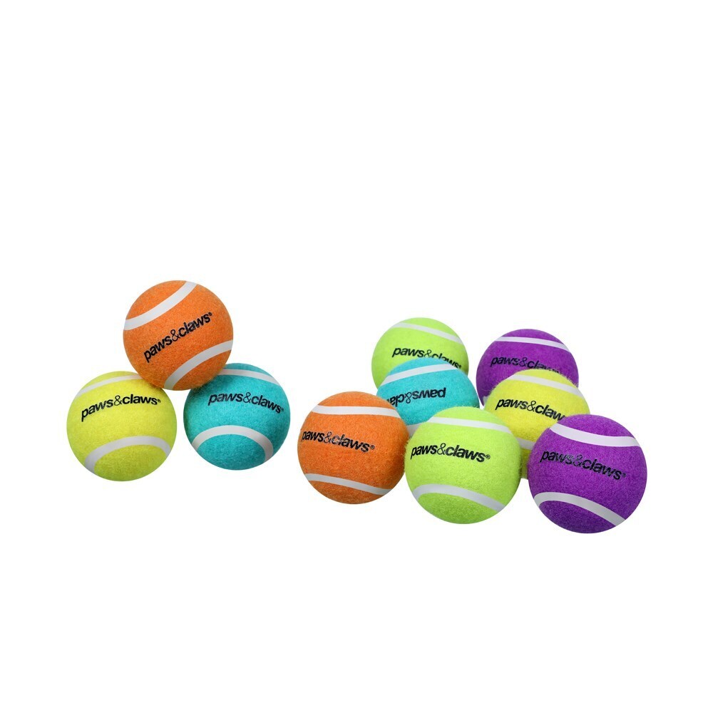 8PK Paws &amp; Claws Tennis Balls 6cm Solid Assorted